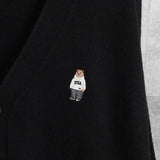 フーアーユー ロゴパッチ カーディガン ブラック メンズ - NEWSED