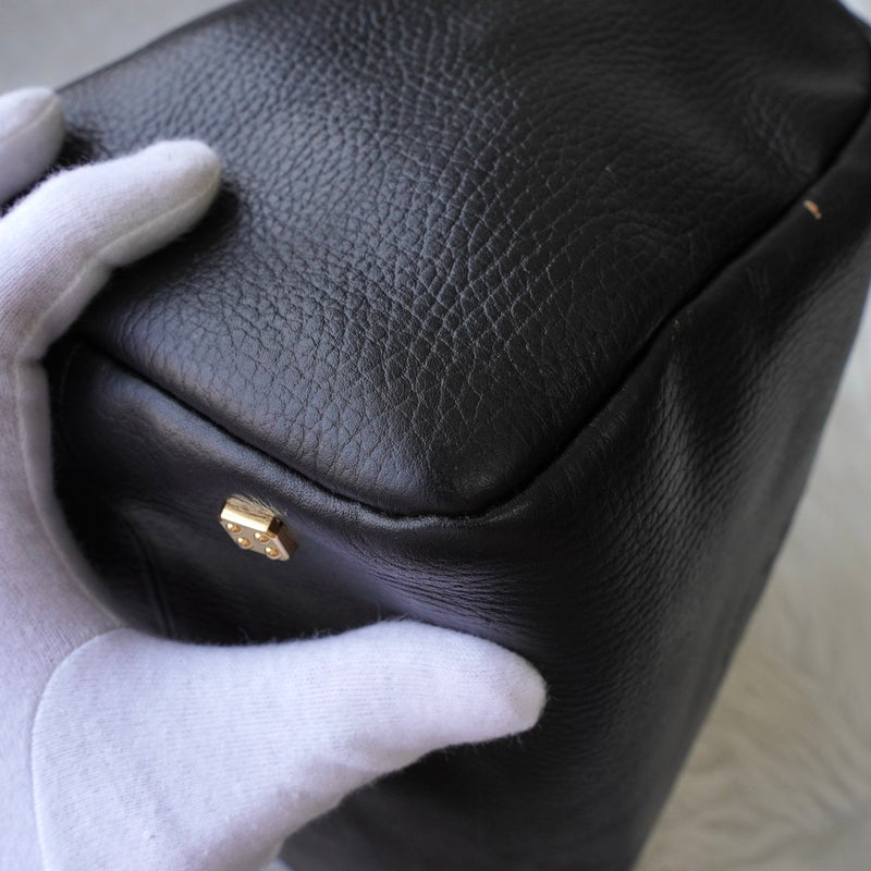 ロエベ アナグラム ミニボストンバッグ ハンドバッグ ブラック - NEWSED