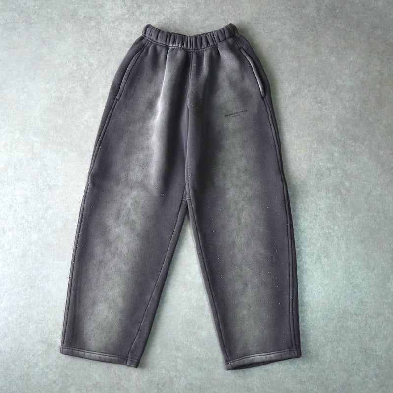 アレキサンダー ワン ロゴ ラインストーン スウェットパンツ グレー - NEWSED