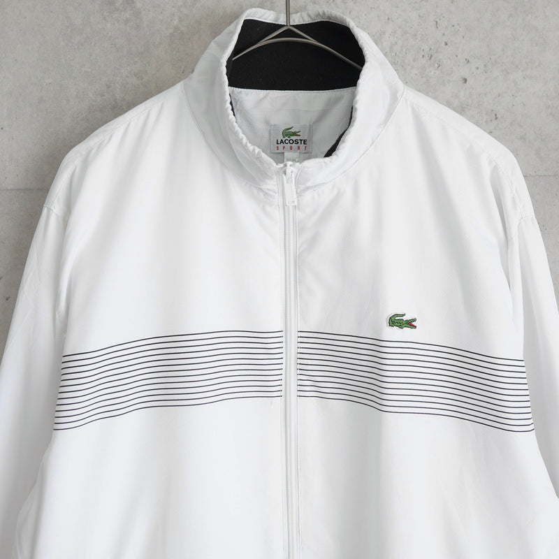 ラコステ スポーツ ナイロンジャケット トラックジャケット ブルゾン ロゴパッチ ホワイト - NEWSED