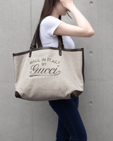 グッチ グッチクラフト キャンバス/レザー トートバッグ ベージュ - NEWSED