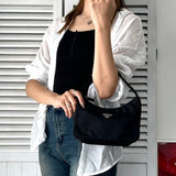 プラダ ポコノ テスート ナイロン ミニハンドバッグ アクセサリーポーチ ブラック - NEWSED