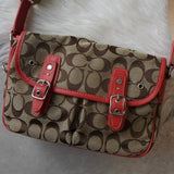 コーチ シグネチャー キャンバス ショルダーバッグ ベージュ / ピンク - NEWSED