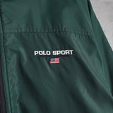 ポロ スポーツ ラルフ ローレン リバーシブル ナイロン/ボア フリース ブルゾン ダークグリーン/アイボリー - NEWSED