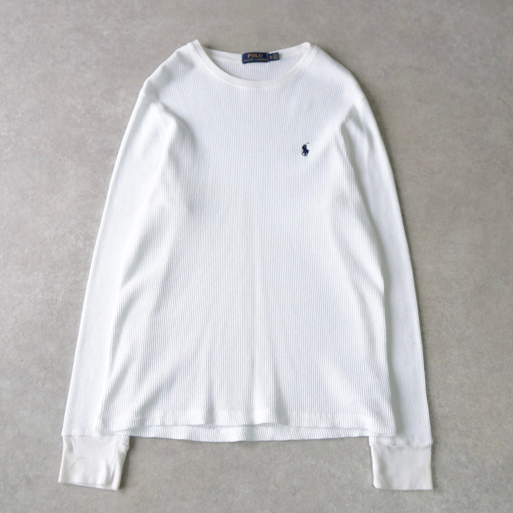 ポロ ラルフローレン サーマル ロゴ刺繍 ホワイト