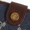 セリーヌ パリマカダム デニム / レザー コンパクトウォレット 二つ折り財布 ブルー / ブラウン