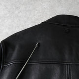 ルドサック 本革 ソフトレザー ダブル ライダースジャケット レザージャケット ブラック メンズ - NEWSED