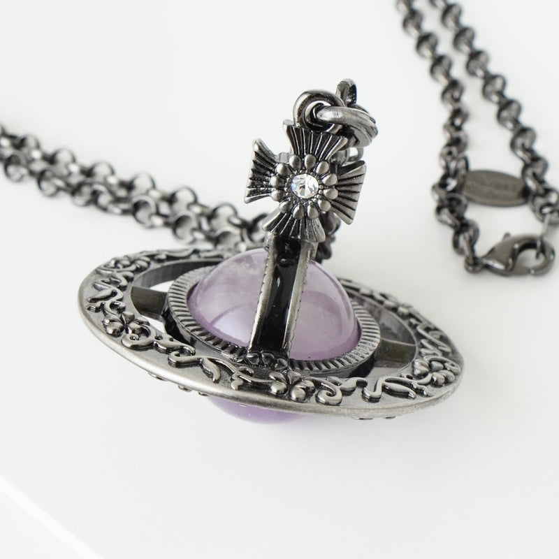 ヴィヴィアン ウエストウッド オーナメンタルタイニーオーブ ラインストーン シルバー ネックレス - NEWSED