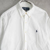 Ralph Lauren logo embroidered long sleeve shirt white shirt white