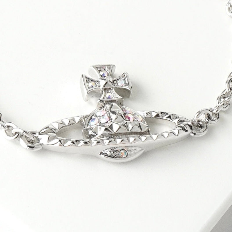 ヴィヴィアン ウエストウッド オーブ メイフェア ラインストーン シルバー ブレスレット - NEWSED