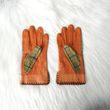 ヴィヴィアン ウエストウッド クロコ レザー スエード 異素材 コンビ 手袋 グローブ ブラウン カーキ - NEWSED