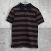 Fred Perry 海军蓝/棕色条纹短袖 Polo 衫