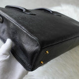 クレージュ ヴィンテージ ロゴ金具 レザー ビジネスバッグ ブラック - NEWSED