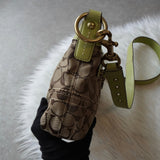 コーチ シグネチャー キャンバス ショルダーバッグ ベージュ / グリーン - NEWSED