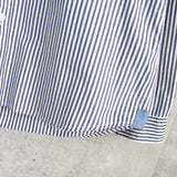ラコステ ロゴパッチ ストライプ 長袖シャツ ブルー - NEWSED