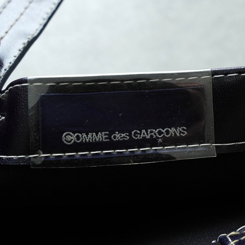 コムデギャルソン ステッチ トートバッグレザー ネイビー / ブラウン - NEWSED