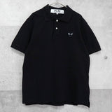 プレイ コムデギャルソン ハートロゴ 半袖ポロシャツ ブラック - NEWSED