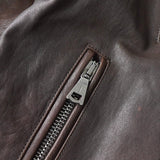 ジョン ヴァルベイトス ダブル ライダースジャケット レザージャケット ダークブラウン - NEWSED