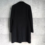 ジョンローレンスサリバン ベロア襟 アンゴラ ウール チェスターコート ブラック - NEWSED