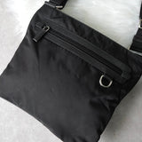 プラダ ポコノ テスートナイロン / サフィアーノレザー トライアングルロゴ ショルダーバッグ ブラック - NEWSED