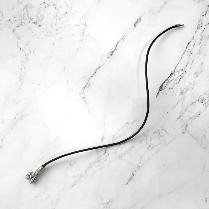 エルメス ヴィヴィリテ ハート カデナ ブレスレット チョーカー ブラック / シルバー - NEWSED