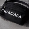 バレンシアガ ロゴ ウエストポーチ ホイールベルトパック ボディバッグ ブラック