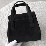 サルバトーレ フェラガモ ゴールド ガンチーニ スエード ミニ ハンドバッグ 自立型 ブラック - NEWSED