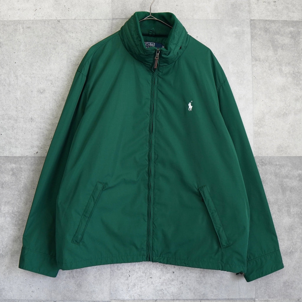 ポロ ラルフローレン ロゴ 刺繍 ナイロンジャケット ブルゾン グリーン