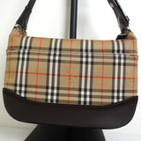 バーバリー ノバチェック ナイロンキャンバス / レザー ワンショルダーバッグ ベージュ / ブラウン - NEWSED