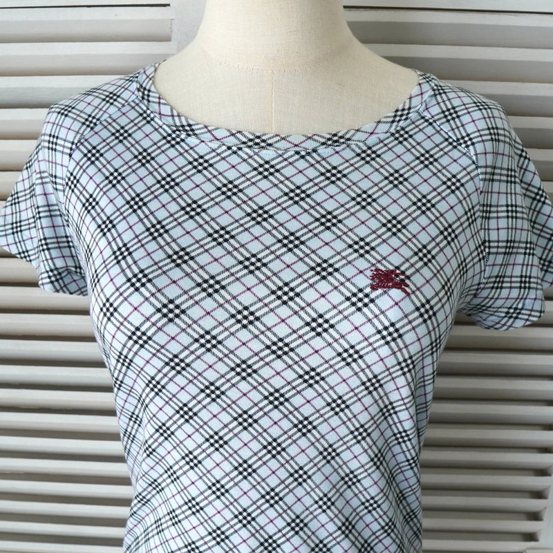 美品♪BURBERRY BLUE LABEL♪ノバチェックカットソー ホース刺繍
