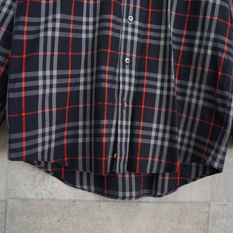 バーバリー ヴィンテージ ノバチェック 長袖シャツ ネイビー - NEWSED