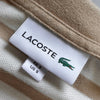Lacoste 徽标条纹短袖 Polo 衫（米色/象牙色）