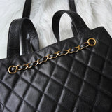 シャネル ターンロックチェーン キャビアスキン トートバッグ ブラック - NEWSED