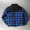 ステューシー チェック柄 ダウンジャケット ブルー / ブラック
