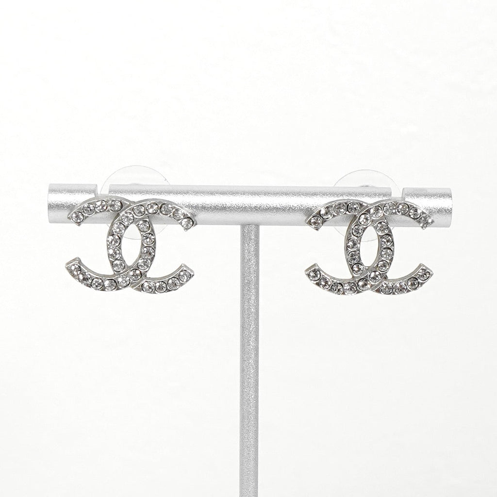 シャネル ココマーク カラーストーン バイカラー ピアス シルバー レディース