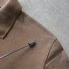 Maison Kitsune 狐狸贴片长款 Polo 衫，短袖，棕色
