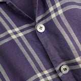 セリーヌ ヴィンテージ 長袖シャツ シャツジャケット ブルゾン トリオンフ 刺繍 チェック柄 パープル - NEWSED