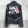 Vivienne Westwood Orb Embroidered Distressed Back Print Denim Jacket Blue Women's