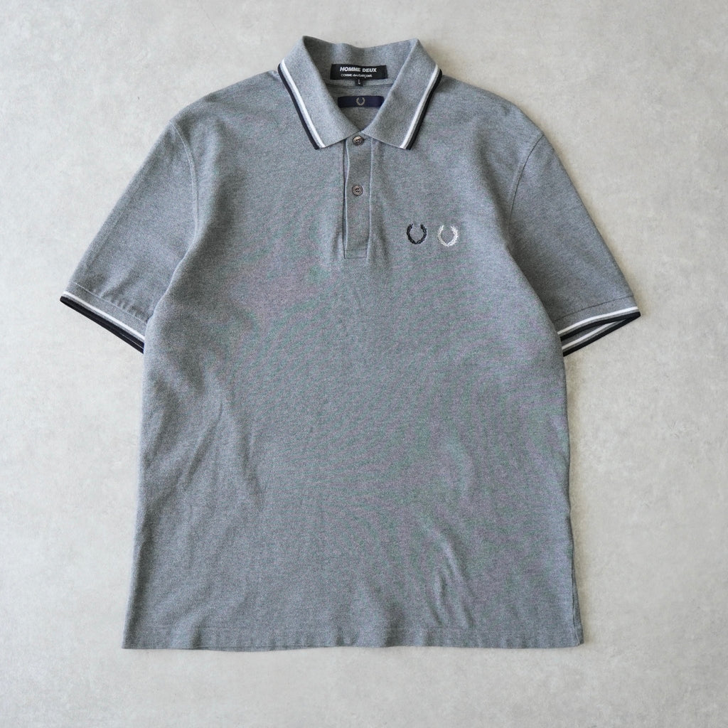 Fred Perry x Comme des Garçons Homme Deux Short Sleeve Polo Shirt in Gray