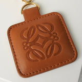 ロエベ アナグラム レザー キーホルダー チャーム キーリング ゴールド / ブラウン - NEWSED