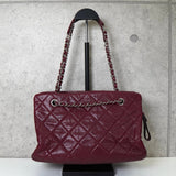 シャネル ココマーク キャビアスキン チェーン トートバッグ ボルドー - NEWSED