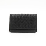 ボッテガ ヴェネタ イントレチャート レザー 名刺入れ カードケース ブラック 箱付き - NEWSED
