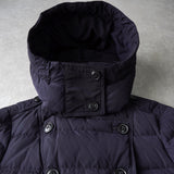 バーバリー ブリット ノバチェック裏地 ダウンジャケット コート フード取り外し可 ウエストベルト付き ネイビー - NEWSED