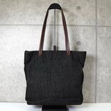 シャネル ココマーク デニム / レザー トートバッグ ブラック / ブラウン - NEWSED