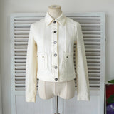セリーヌ ヴィンテージ トリオンフ ボタン デニムジャケット ホワイト レディース - NEWSED