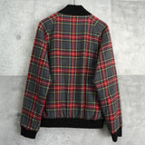 フレッドペリー リバーシブル ロゴ 刺繍 チェック柄 キルティングジャケット ブルゾン カーキ / グレー - NEWSED