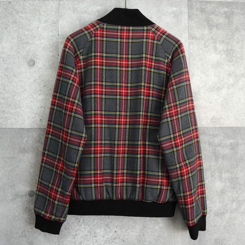 フレッドペリー リバーシブル ロゴ 刺繍 チェック柄 キルティングジャケット ブルゾン カーキ / グレー - NEWSED