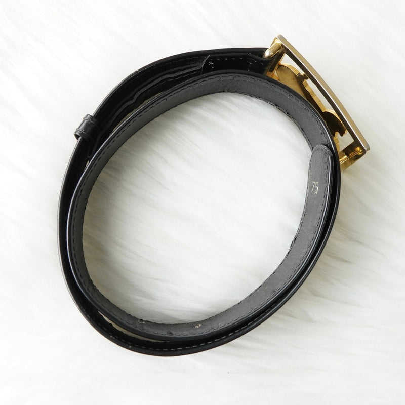 セリーヌ ヴィンテージ 輪馬車 サルキー レザー ベルト ブラック レディース - NEWSED