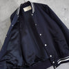 Maison Kitsune College Logo Back Logo Patch Stadium Jacket Navy/White