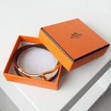 エルメス レザー ジャンボ チョーカー ブレスレットブラウン 箱付き - NEWSED